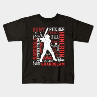 Baseball Batter Pitcher Catcher Kids T-Shirt